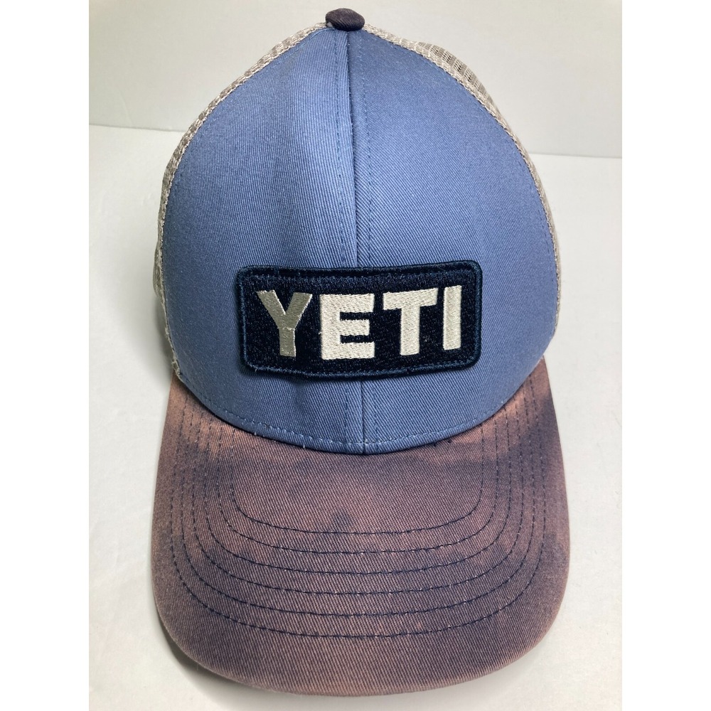 Yeti Coolers Cap Hat Blue Snapback‎ 2019 Nature Hiking Outdoors Gorpcore STAINED